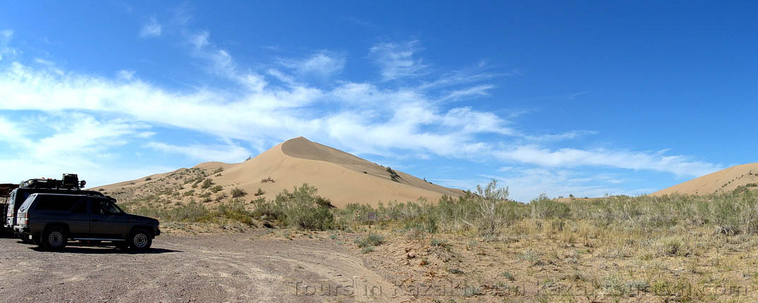 Altyn-Emel national park. The Singing Barkhan (also called Singing Sand Dunes)