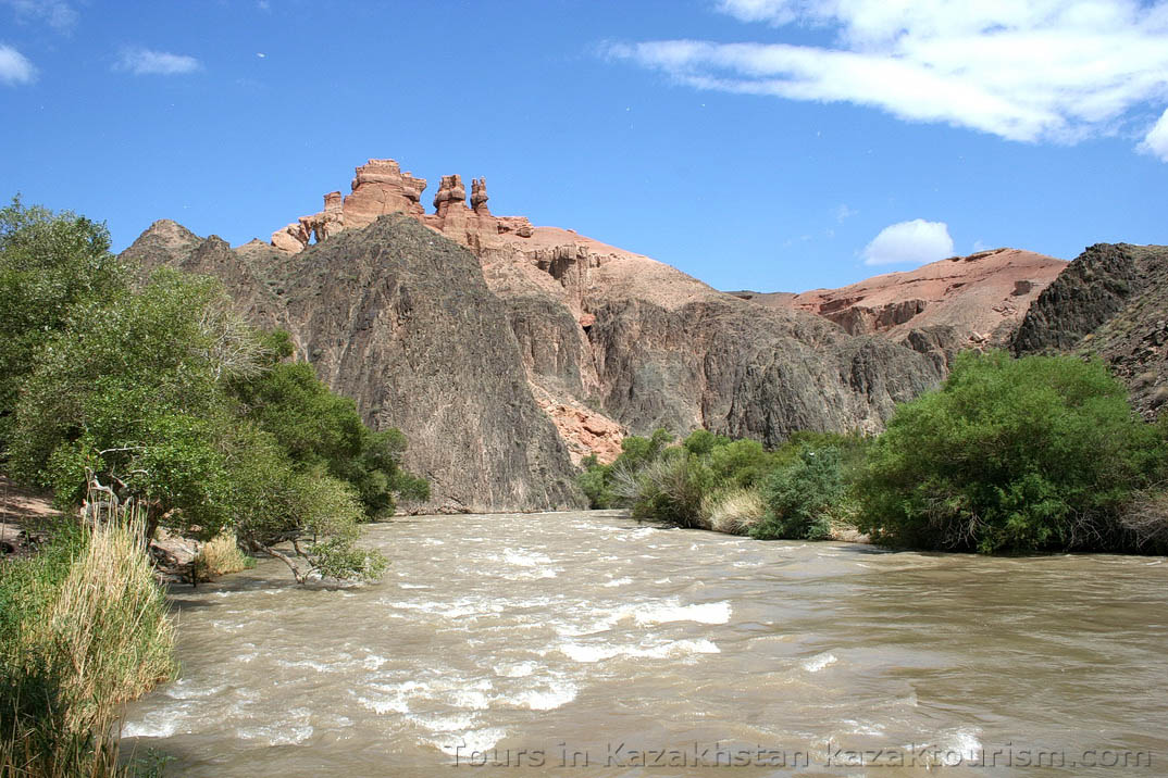 The Charyn Canyon. The Valley of Castles. Charyn river.