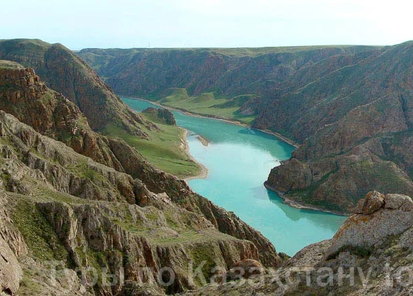 The Ili River and Tamgaly-Tas in Kazakhstan